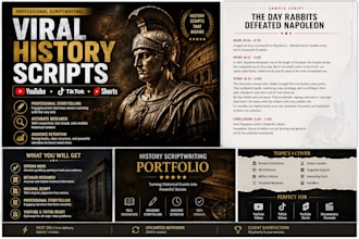 write viral history scripts for youtube, tiktok and shorts
