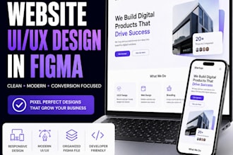 design responsive website UI UX in figma with clean modern style