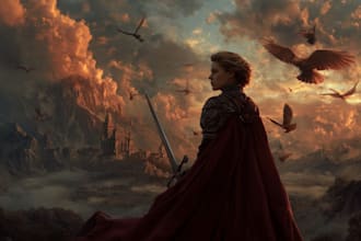 design fantasy book cover illustration art, christian