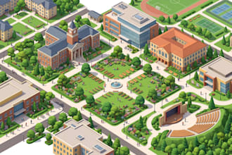 do business location map, office map, vector map, school map and custom map