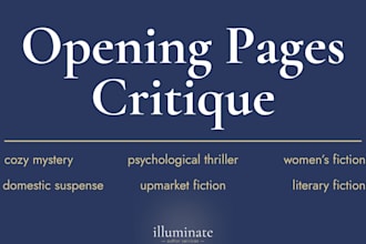 critique the first 50 pages of your novel