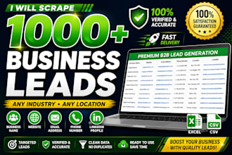scrape more than 1000 business leads from any industry