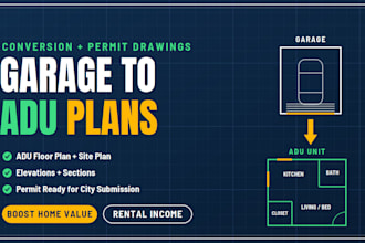 design garage to adu conversion plans and permit ready drawings