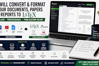 convert and format your documents, papers, reports to latex