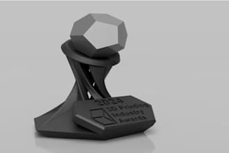 create 3d cad jewelry design trophy product design   award design for printing