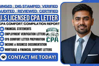 cpa letter, financial statements, comfort letter, compilation as a licensed CPA