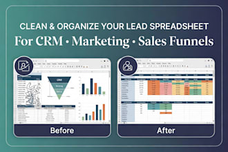 clean organize and format your lead spreadsheet for CRM and marketing use