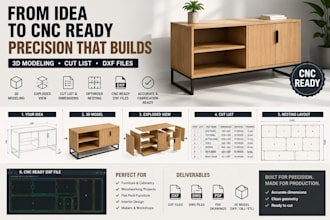 design custom furniture and prepare cnc cutting files
