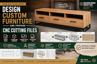 design custom furniture and create cnc ready dxf files