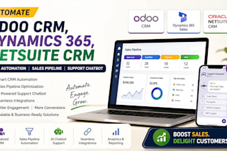 automate odoo CRM, dynamics 365, netsuite CRM, sales pipeline, support chatbot