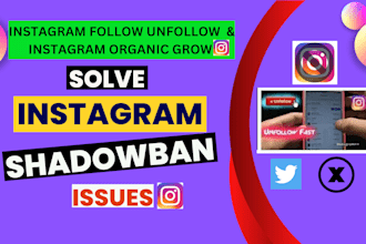 instagram unfollow,remove fake followers, delete  posts and shadowban issues