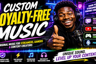 create custom royalty free music for youtube, twitch, podcasts