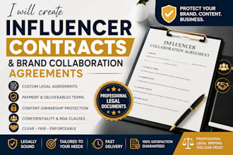 create an influencer contract and brand collaboration agreement