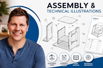 assembly instruction drawing, exploded view, product manual, installation guide