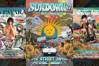 design music concert poster, festival event flyer,tour promo