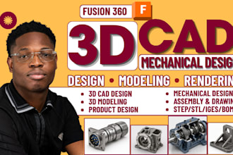 3d cad design 3d cad model 3d mechanical design on fusion 360 for manufacturing