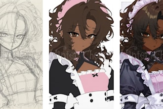 draw a custom anime oc or character headshot portrait