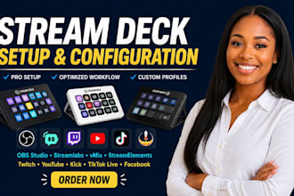 setup and optimize elgato stream deck for obs, streamlabs, vmix live streaming