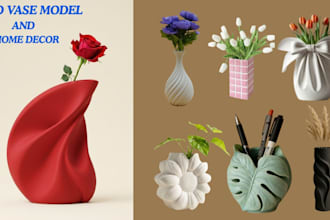 design custom 3d vase model, printable flower vase and pen holder stl home decor