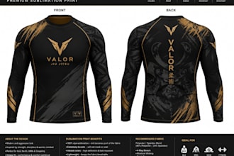 create custom rash guard design for sublimation