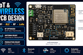 design custom iot or wireless pcb with wifi, bluetooth, ble in kicad or altinum