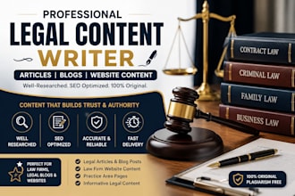 write legal articles, legal blogs, and legal website content