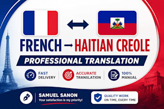 professionally translate french and haitian creole