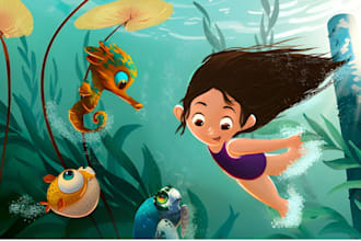 illustrate children storybook for KDP children books