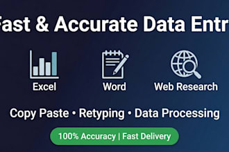 do fast and accurate data entry, excel and word processing