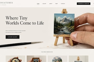 squarespace miniature art studio painting website art portfolio website