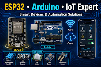 develop iot projects and prototypes using esp32, esp8266 and arduino