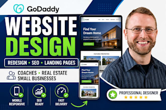godaddy website designer for coaches, real estate and small businesses SEO