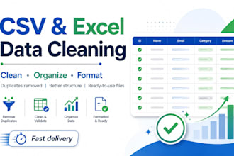clean, organize, and format your CSV or excel file