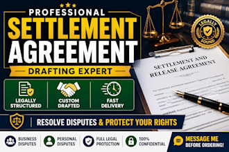 draft customized settlement agreements for legal matters