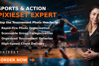 professionally design sports photography website gallery using pixieset website