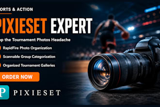design pixieset sports photography website, gallery portfolio booking website