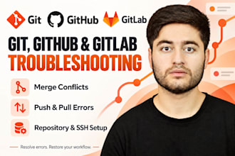 fix git github and gitlab issues version control,merge error