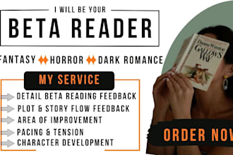 be beta reader for your romance book and layout formatter