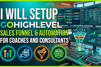 set up gohighlevel sales funnel and automation for coaches and consultants
