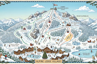 create illustrated resort, hotel, and attraction maps