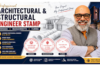 architectural and structural engineer stamp in louisiana massachusetts florida