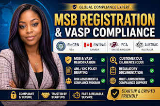 msb and vasp registration for fincen, fca, fintrac, austrac, or mas mso dce