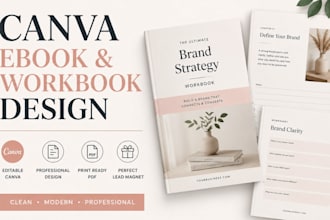 design editable canva ebook, workbook, lead magnet pdf guide