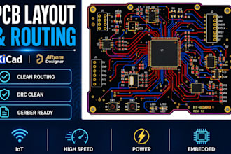 do professional pcb layout and routing for your design in kicad or altium