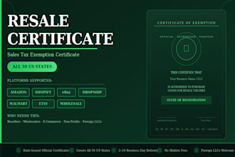 get your resale and sales tax exemption certificate