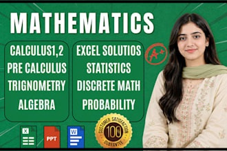 help in mathematics, statistics, programming and excel projects