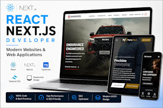 develop a modern website using react nextjs and typescript