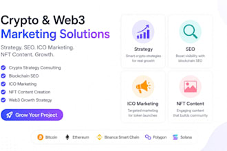 do crypto strategy consultant blockchain SEO ico marketing nft content creation