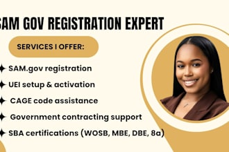 sba certifications, dbe,wbe, wosb, mbe, 8a, sam gov registration, uei, cage code