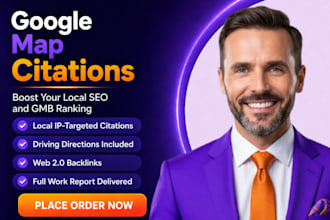 create google map citations for local SEO, gmb ranking and 3 map pack